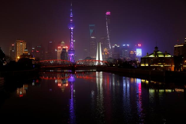 The Bund on the banks of the Huangpu River is pictured before Earth Hour in Shanghai, China. (Aly Song/ REUTERS)