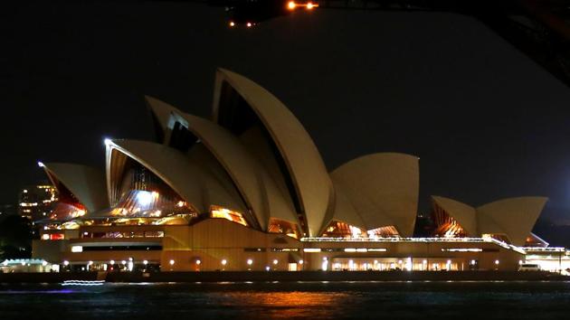 The Sydney Opera House seen during the tenth anniversary of Earth Hour in Sydney on March 25.(REUTERS) The Sydney Opera House seen during the tenth anniversary of Earth Hour in Sydney on March 25.(REUTERS)