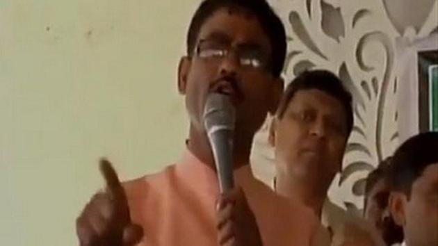 BJP MLA from Khatauli, Vikram Saini, made a controversial remark about physically harming people who disrespect and kill cows. (ANI) BJP MLA from Khatauli, Vikram Saini, made a controversial remark about physically harming people who disrespect and kill cows. (ANI)