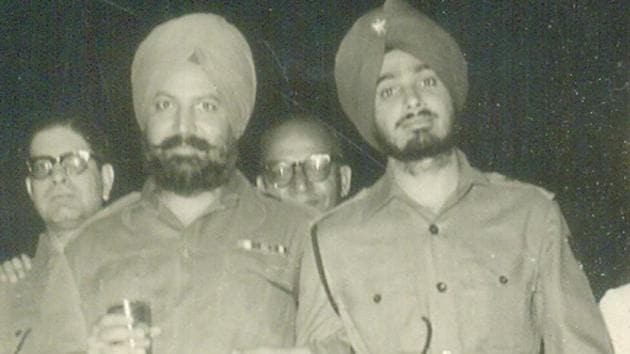 Brigadier Jasbir Pal Singh Randhawa (extreme right) as a young captain in the fifties posted as ADC to the GOC, 25 Division at Rajauri.(CREDIT: COLONEL PS RANDHAWA) Brigadier Jasbir Pal Singh Randhawa (extreme right) as a young captain in the fifties posted as ADC to the GOC, 25 Division at Rajauri.(CREDIT: COLONEL PS RANDHAWA)