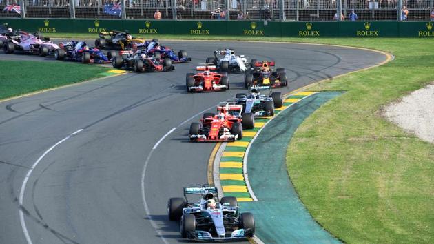 At the start of the Formula One Australian Grand Prix at Albert Park in Melbourne on Sunday, Mercedes' British driver Lewis Hamilton took the lead from pole position and looked set for a win but Sebastian Vettel had other ideas. (AFP) At the start of the Formula One Australian Grand Prix at Albert Park in Melbourne on Sunday, Mercedes' British driver Lewis Hamilton took the lead from pole position and looked set for a win but Sebastian Vettel had other ideas. (AFP)