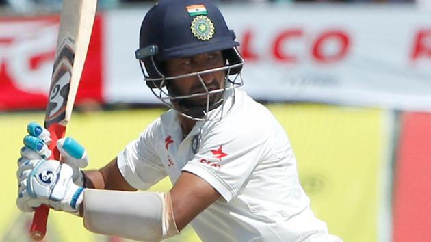 Cheteshwar Pujara bats during day two of the fourth test match between India and Australia. (BCCI) 