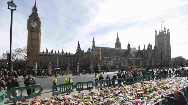 Floral tributes in Parliament Square, following the attack in Westminster earlier in the week, in London. (REUTERS) Floral tributes in Parliament Square, following the attack in Westminster earlier in the week, in London. (REUTERS)