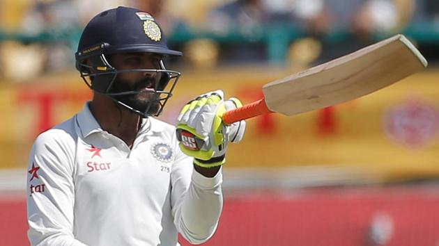 Ravindra Jadeja scored 63 in the first innings to notch up his seventh Test half-century. (REUTERS) Ravindra Jadeja scored 63 in the first innings to notch up his seventh Test half-century. (REUTERS)