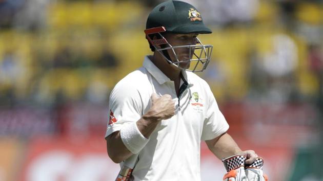 David Warner was dismissed for six in the fourth India vs Australia Test match in Dharamsala.(AP)