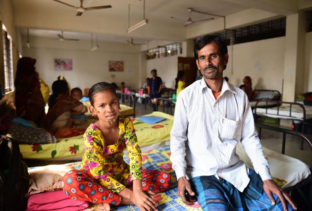 Sahana Khatun’s father Mohammad Shahjahan stopped her treatment, fearing she may never be cured.(AFP File) Sahana Khatun’s father Mohammad Shahjahan stopped her treatment, fearing she may never be cured.(AFP File)