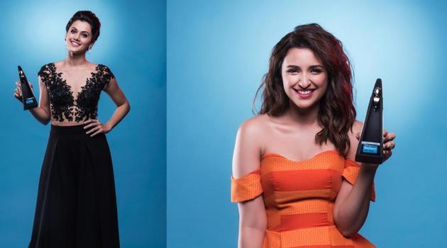 Taapsee Pannu and Parineeti Chopra look thrilled after winning awards at the Hindustan Times Most Stylish Awards 2017. (Aalok Soni/HT Photo) Taapsee Pannu and Parineeti Chopra look thrilled after winning awards at the Hindustan Times Most Stylish Awards 2017. (Aalok Soni/HT Photo)