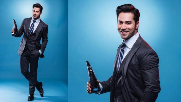 The handsome Varun Dhawan was all smiles on winning the Most Stylish Popular Star award. (Aalok Soni/HT Photo) The handsome Varun Dhawan was all smiles on winning the Most Stylish Popular Star award. (Aalok Soni/HT Photo)