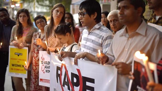 People carry out a protest against the rape of a woman in New Delhi. (Ravi Choudhary/HT File Photo) People carry out a protest against the rape of a woman in New Delhi. (Ravi Choudhary/HT File Photo)