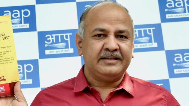 Delhi’s deputy chief minister Manish Sisodia at a press conference regarding the upcoming MCD elections in New Delhi on March 26, 2017.(PTI) Delhi’s deputy chief minister Manish Sisodia at a press conference regarding the upcoming MCD elections in New Delhi on March 26, 2017.(PTI)