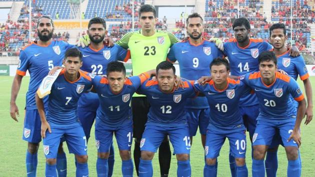 AIFF (The Indian team poses for a picture ahead of the 2019 AFC Asian Cup qualifying clash against Myanmar at the Thuwunna Stadium in Yangon.) AIFF (The Indian team poses for a picture ahead of the 2019 AFC Asian Cup qualifying clash against Myanmar at the Thuwunna Stadium in Yangon.)