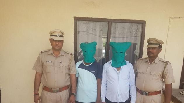 Two of the accused surrendered when their ammunition was exhausted, while one escaped.(HT Photo)