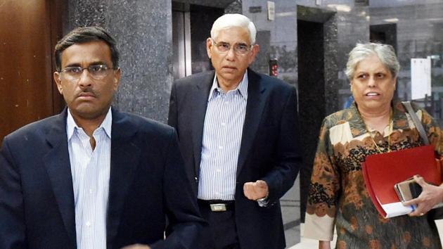 Members of the Supreme Court-appointed Committee of Administrators (CoA), (from left ) IDFC Managing Director Vikram Limaye, former CAG of India Vinod Rai and former cricketer Diana Edulji. The CoA doesn’t seem to be on the same page as BCCI officials(PTI)