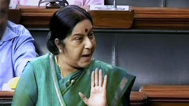 External Affairs Minister Sushma Swaraj speaks in the Lok Sabha in New Delhi. (PTI) External Affairs Minister Sushma Swaraj speaks in the Lok Sabha in New Delhi. (PTI)