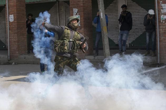 Over 50 students sustain injuries after security forces fired pellets and tear gas shells to disperse stone-pelting protestors on Saturday.(AP File Photo for representational purpose only)