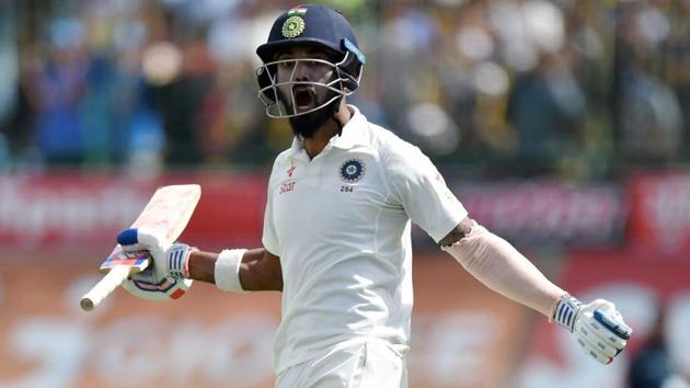 KL Rahul celebrates his fifty in the fourth Test match against Australia. (PTI)