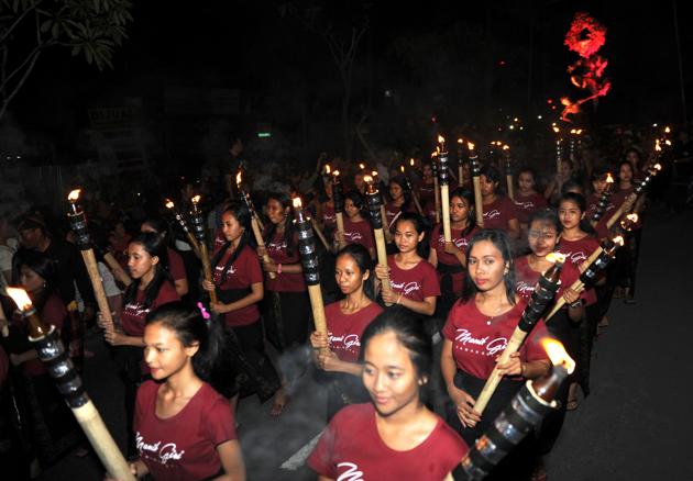 The predominantly Hindu island of Bali in Indonesia, the world's largest Muslim-populated nation, will celebrate the 'Day of Silence' on March 28, locally known as Nyepi. (Sonny Tumbelaka / AFP) The predominantly Hindu island of Bali in Indonesia, the world's largest Muslim-populated nation, will celebrate the 'Day of Silence' on March 28, locally known as Nyepi. (Sonny Tumbelaka / AFP)