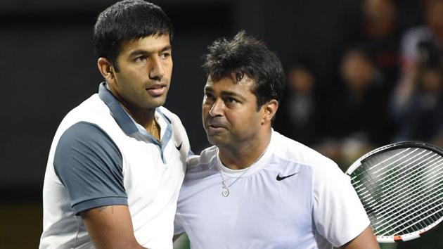 Rohan Bopanna (left) and Leander Paes have been part of many engrossing battles in Davis Cup, but the two might not get to play against Uzbekistan as they are on the reserves list. (Getty Images) Rohan Bopanna (left) and Leander Paes have been part of many engrossing battles in Davis Cup, but the two might not get to play against Uzbekistan as they are on the reserves list. (Getty Images)