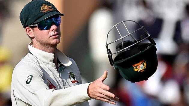 Australia skipper Steve Smith in action during the fourth India vs Australia Test match in Dharamsala.(PTI)