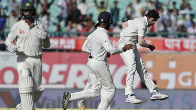 The sight of Umesh Yadav tearing in to make Australian batsmen hop in Dharamsala was one of the most memorable moments in this series.(AP)