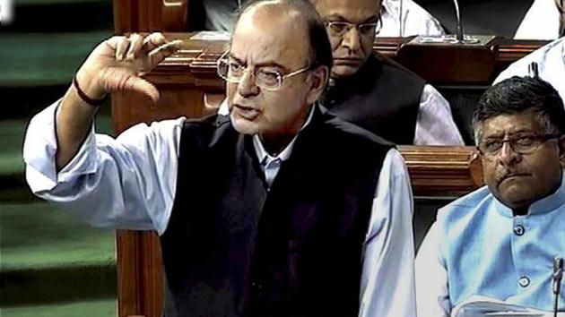 Finance minister Arun Jaitley in Lok Sabha on Wednesday. Former cricket captain Mahendra Singh Dhoni’s personal details were allegedly leaked by an enrolment centre on Tuesday. (PTI photo) Finance minister Arun Jaitley in Lok Sabha on Wednesday. Former cricket captain Mahendra Singh Dhoni’s personal details were allegedly leaked by an enrolment centre on Tuesday. (PTI photo)