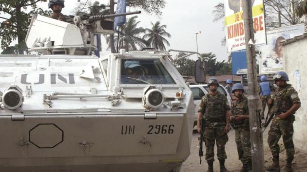 UN troops seen on patrol in the city of Kinshasa, Congo.(AP File Photo)