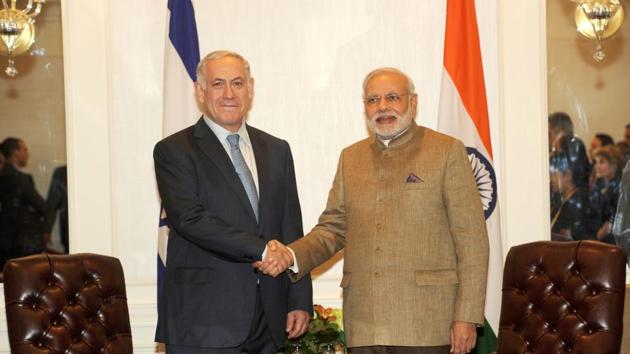 Prime Minister Narendra Modi with his Israeli counterpart Benjamin Netanyahu, New York, September 28, 2014(PIB)