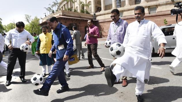 The FIFA U-17 World Cup is being organised in partnership with the All India Football Federation (AIFF) and in order to create football culture in the country, union sports ministry has initiated Mission 11 Million which aims to take football to 11 million children across India through 15000 schools and mass contact programmes. (Arvind Yadav/HT PHOTO) The FIFA U-17 World Cup is being organised in partnership with the All India Football Federation (AIFF) and in order to create football culture in the country, union sports ministry has initiated Mission 11 Million which aims to take football to 11 million children across India through 15000 schools and mass contact programmes. (Arvind Yadav/HT PHOTO)