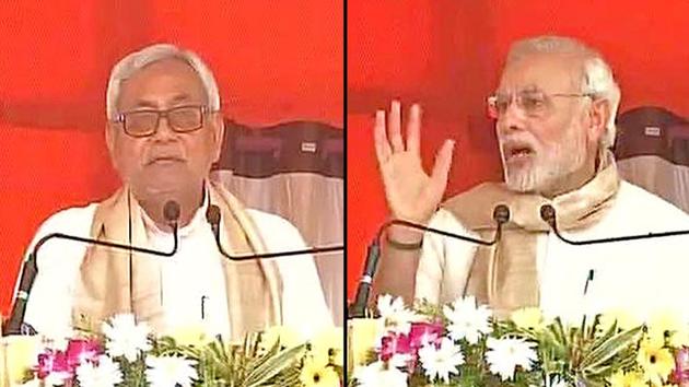 A combination photo of Prime Minister Narendra Modi and Bihar chief minister Nitish Kumar. Will Kumar become the face of a combined opposition to take on Modi in the 2019 general elections?(ANI file photo)