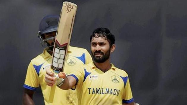 Dinesh Karthik scored 126 for Tamil Nadu vs India B in the Deodhar Trophy final in Visakhapatnam. Catch highlights and scorecard of India B vs Tamil Nadu here. (PTI) Dinesh Karthik scored 126 for Tamil Nadu vs India B in the Deodhar Trophy final in Visakhapatnam. Catch highlights and scorecard of India B vs Tamil Nadu here. (PTI)