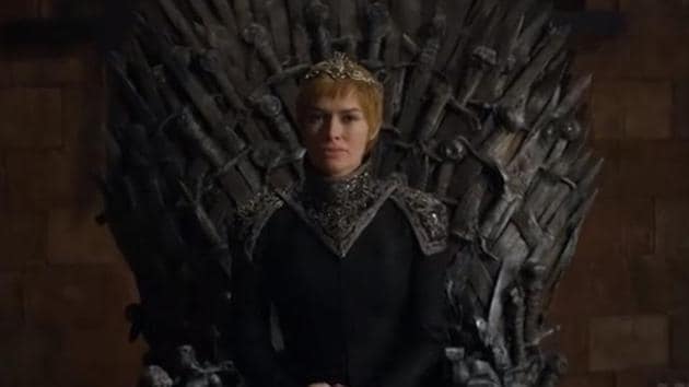 Cersei Lannister (Lena Headey) is seated on the Iron Throne as shown in the newly-released promo for the upcoming season of the Game of Thrones franchise.(YouTube Screengrab)
