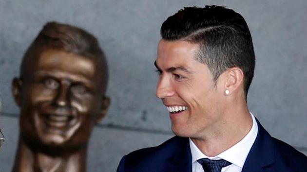 A bronze bust of Cristiano Ronaldo with a toothy grin and bulging eyes has created a laugh on social media because of its debatable likeness. (Reuters) A bronze bust of Cristiano Ronaldo with a toothy grin and bulging eyes has created a laugh on social media because of its debatable likeness. (Reuters)
