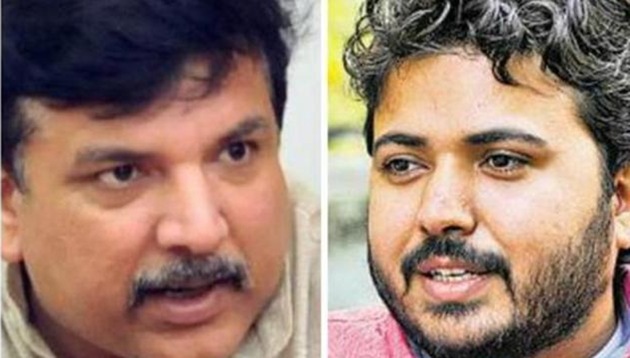 Punjab affairs in-charge Sanjay Singh and (right) organisation-building head Durgesh Pathak.(HT File Photos) Punjab affairs in-charge Sanjay Singh and (right) organisation-building head Durgesh Pathak.(HT File Photos)