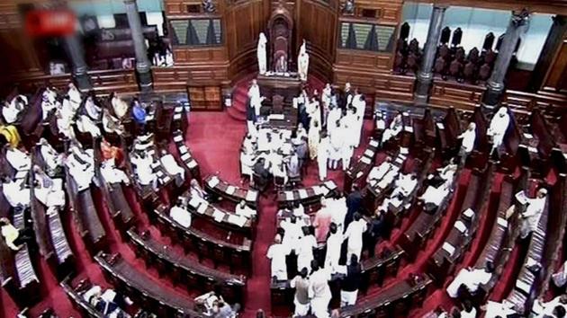 A view of the Rajya Sabha in New Delhi on Thursday. (PTI Photo) A view of the Rajya Sabha in New Delhi on Thursday. (PTI Photo)