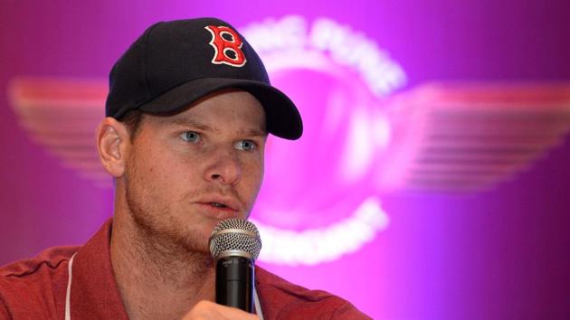 Rising Pune Supergiants cricket team captain Steve Smith speaks during a press conference in New Delhi Thursday. Steve Smith has taken over the IPL team’s captaincy from Mahendra Singh Dhoni.(AFP)