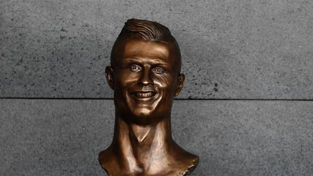 The bronze bust of Ronalso with a toothy grin and bulging eyes nstantly created a laugh on social media because of its debatable likeness. (AFP) The bronze bust of Ronalso with a toothy grin and bulging eyes nstantly created a laugh on social media because of its debatable likeness. (AFP)