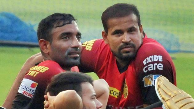 Pathan and Uthappa (L) are two batting mainstays of KKR. (PTI)