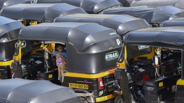 Auto-rickshaws kept off roads for a third day in a row because of unavailability of CNG.(HT)