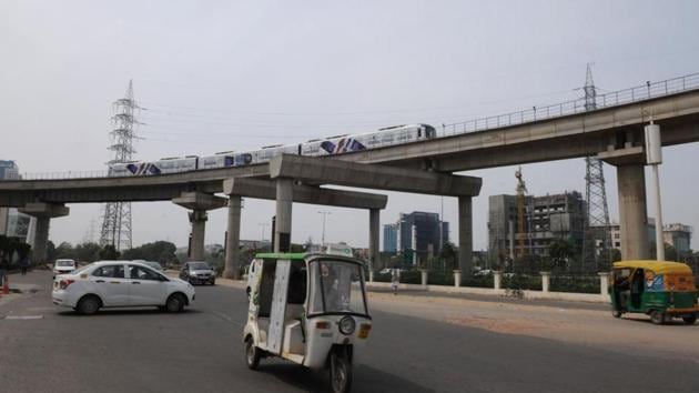 The second phase has five stations at DLF Phase 1, Sushant Lok, Sector 53/54, AIT Chowk and Sector 55/56. The line starts from Sikanderpur Metro station on Delhi Metro’s Yellow line. (Parveen Kumar/HT Photo) The second phase has five stations at DLF Phase 1, Sushant Lok, Sector 53/54, AIT Chowk and Sector 55/56. The line starts from Sikanderpur Metro station on Delhi Metro’s Yellow line. (Parveen Kumar/HT Photo)