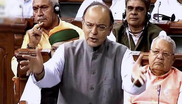 Finance minister Arun Jaitley speaks in the Lok Sabha in New Delhi on Thursday.(PTI) Finance minister Arun Jaitley speaks in the Lok Sabha in New Delhi on Thursday.(PTI)