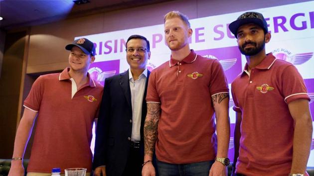 England all-rounder Ben Stokes (second from right) is a new addition to RPS’ squad this year. (PTI)