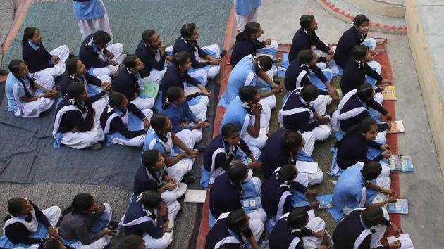 Sanskar (cultural values) meets will also be held at schools after morning prayers on every second Saturday. (HT file photo) Sanskar (cultural values) meets will also be held at schools after morning prayers on every second Saturday. (HT file photo)