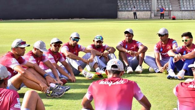 The Delhi Daredevils players during their practice session. (DD)