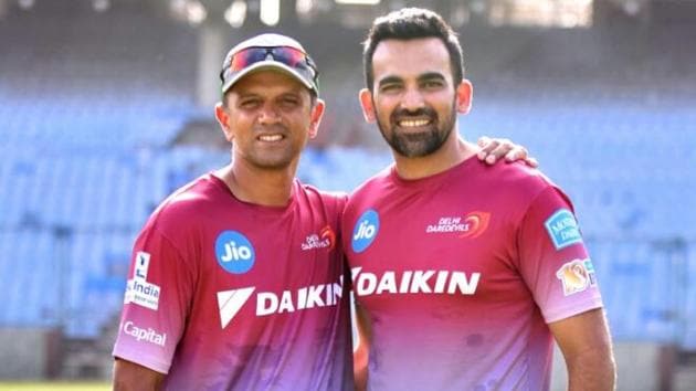 Delhi Daredevils skipper Zaheer Khan with mentor Rahul Dravid. (DD)