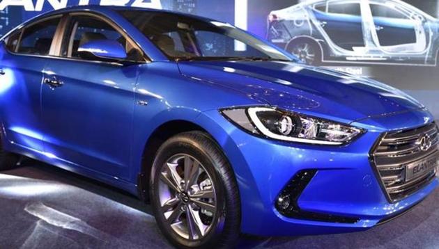 A Hyundai Elantra model on display.(HT photo) A Hyundai Elantra model on display.(HT photo)