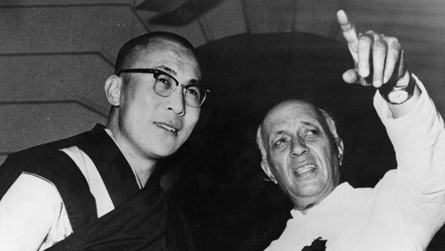 Tibetan spiritual leader the Dalai Lama and Indian Prime Minister Jawaharlal Nehru in New Delhi where they met to discuss the rehabilitation of Tibetans who crossed the border to India during the Chinese/Tibetan crisis. (Getty Images)