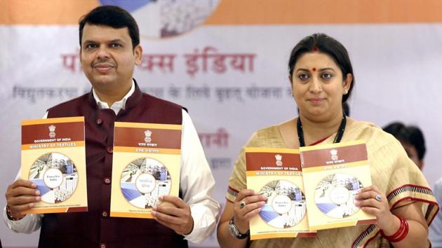 Union textiles minister Smriti Irani at Bhiwandi, near Mumbai, on Saturday. (PTI) Union textiles minister Smriti Irani at Bhiwandi, near Mumbai, on Saturday. (PTI)