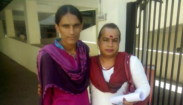 Ganga Kumari (left) with Pushpa, who is also a transgender activist and member of Rajasthan’s transgender welfare board.(HT Photo)