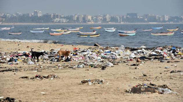 The database did a quantitative analysis of plastic debris on beaches in Mumbai and found an average of 68.83 items a sqm at four beaches – Juhu, Versova, Dadar and Aksa — most of it (41.85%) were microplastics ranging in size from 1m to 5m. (Pratham Gokhale/HT Photo)