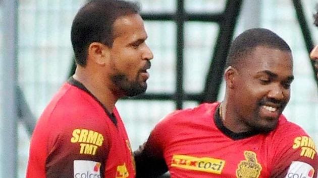 Yusuf Pathan and Darren Bravo are two senior players of Kolkata Knight Riders (KKR) in the Indian Premier league (IPL) 2017.(PTI)